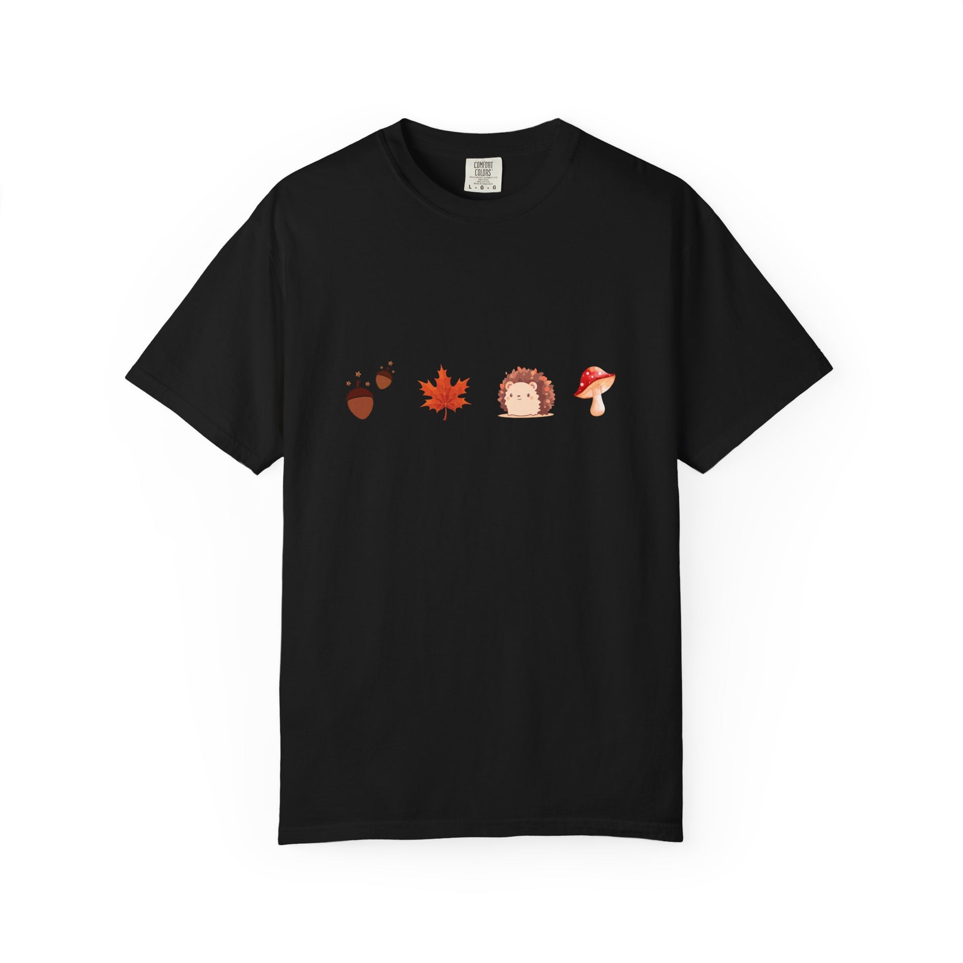 Autumn Vibes T-Shirt - Unisex Garment-Dyed Tee with Cute Hedgehog Design