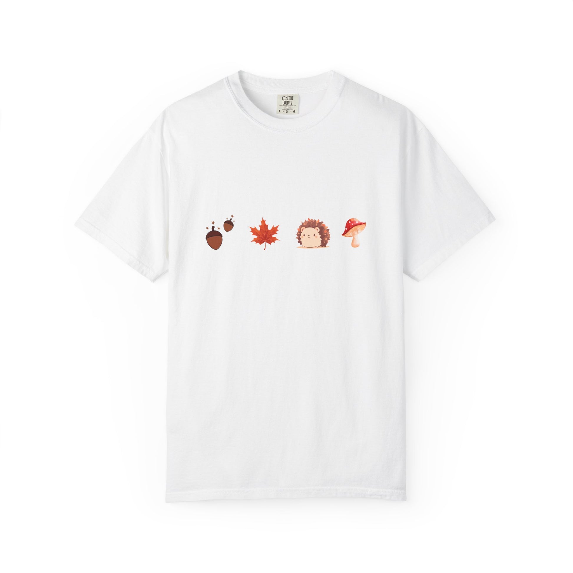 Autumn Vibes T-Shirt - Unisex Garment-Dyed Tee with Cute Hedgehog Design