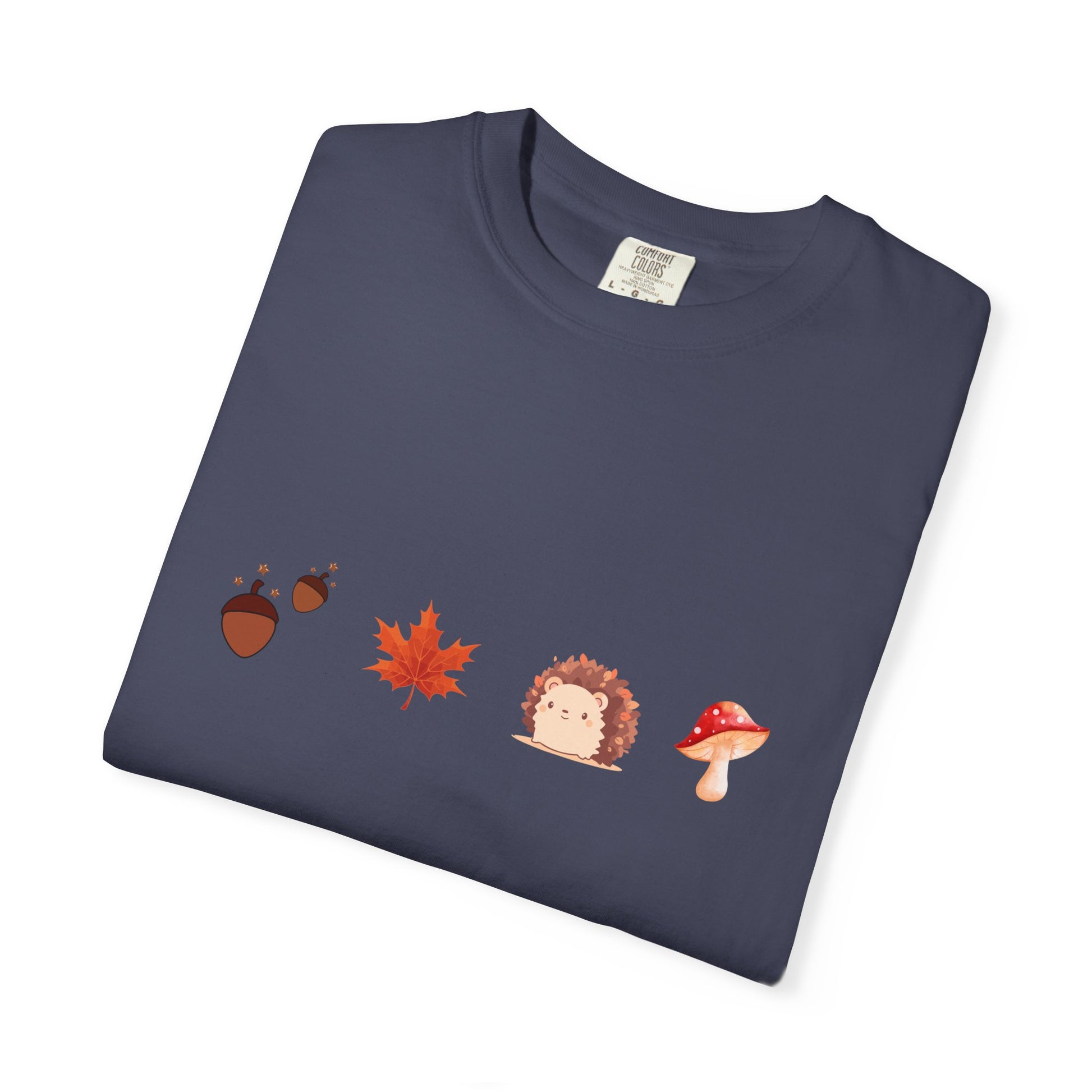 Autumn Vibes T-Shirt - Unisex Garment-Dyed Tee with Cute Hedgehog Design