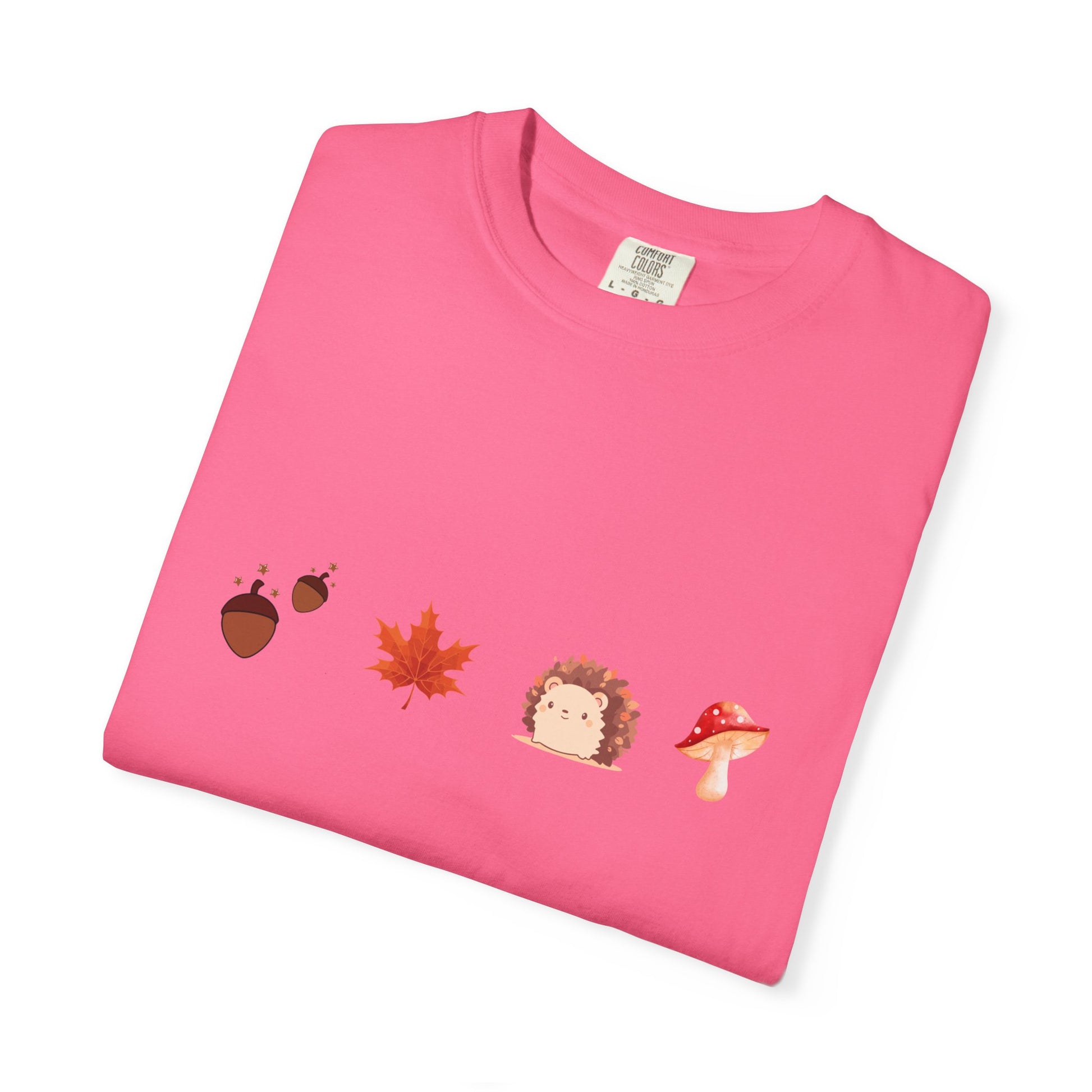 Autumn Vibes T-Shirt - Unisex Garment-Dyed Tee with Cute Hedgehog Design