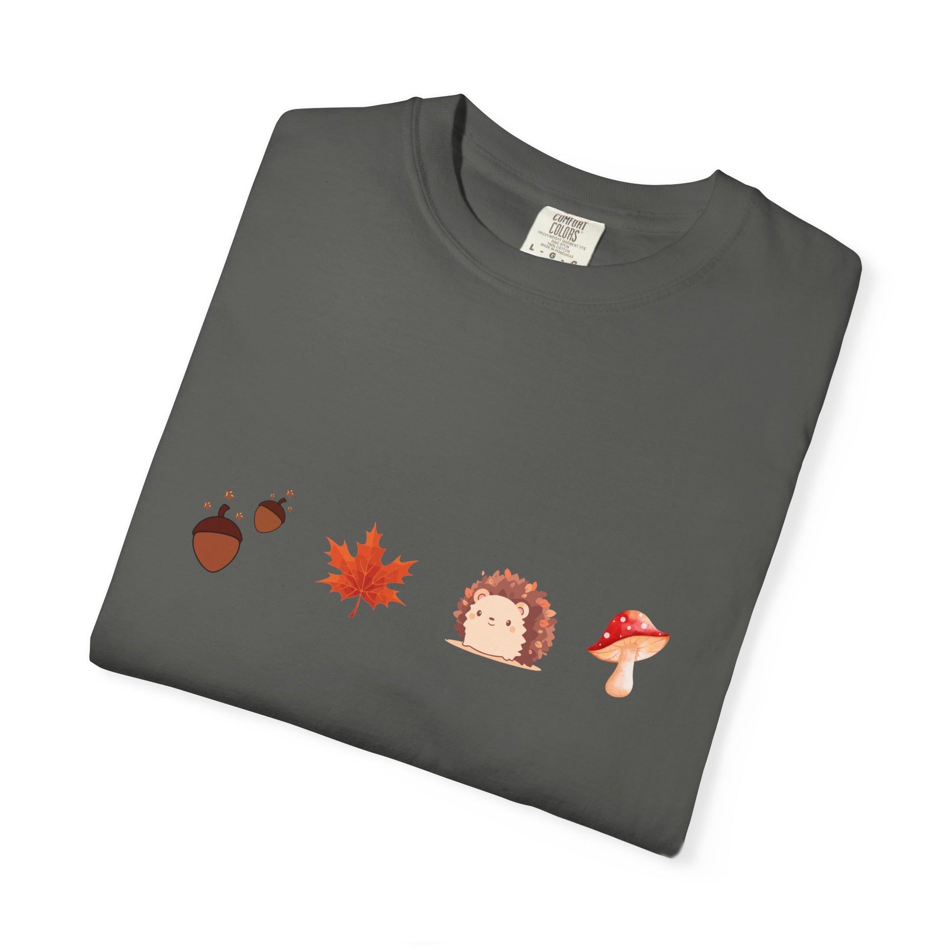 Autumn Vibes T-Shirt - Unisex Garment-Dyed Tee with Cute Hedgehog Design