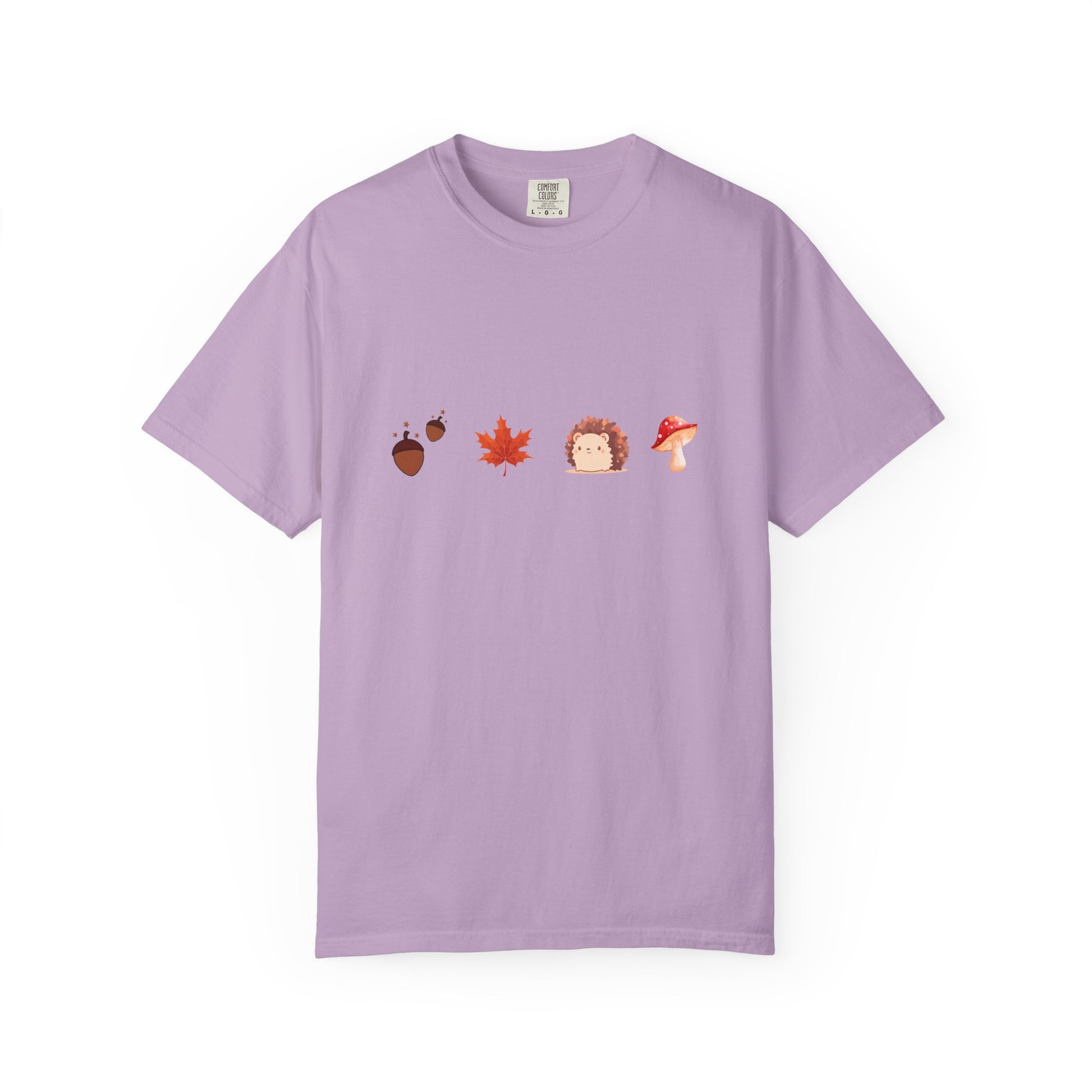 Autumn Vibes T-Shirt - Unisex Garment-Dyed Tee with Cute Hedgehog Design