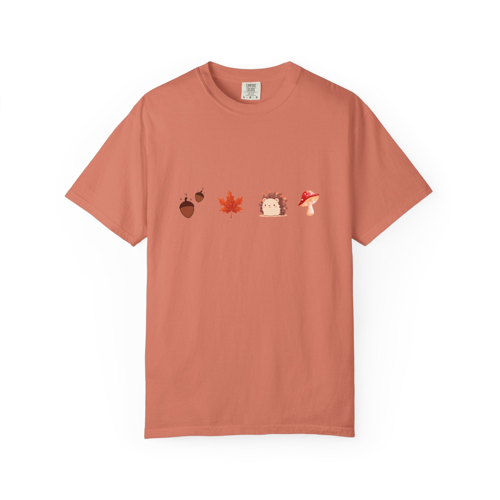 Autumn Vibes T-Shirt - Unisex Garment-Dyed Tee with Cute Hedgehog Design