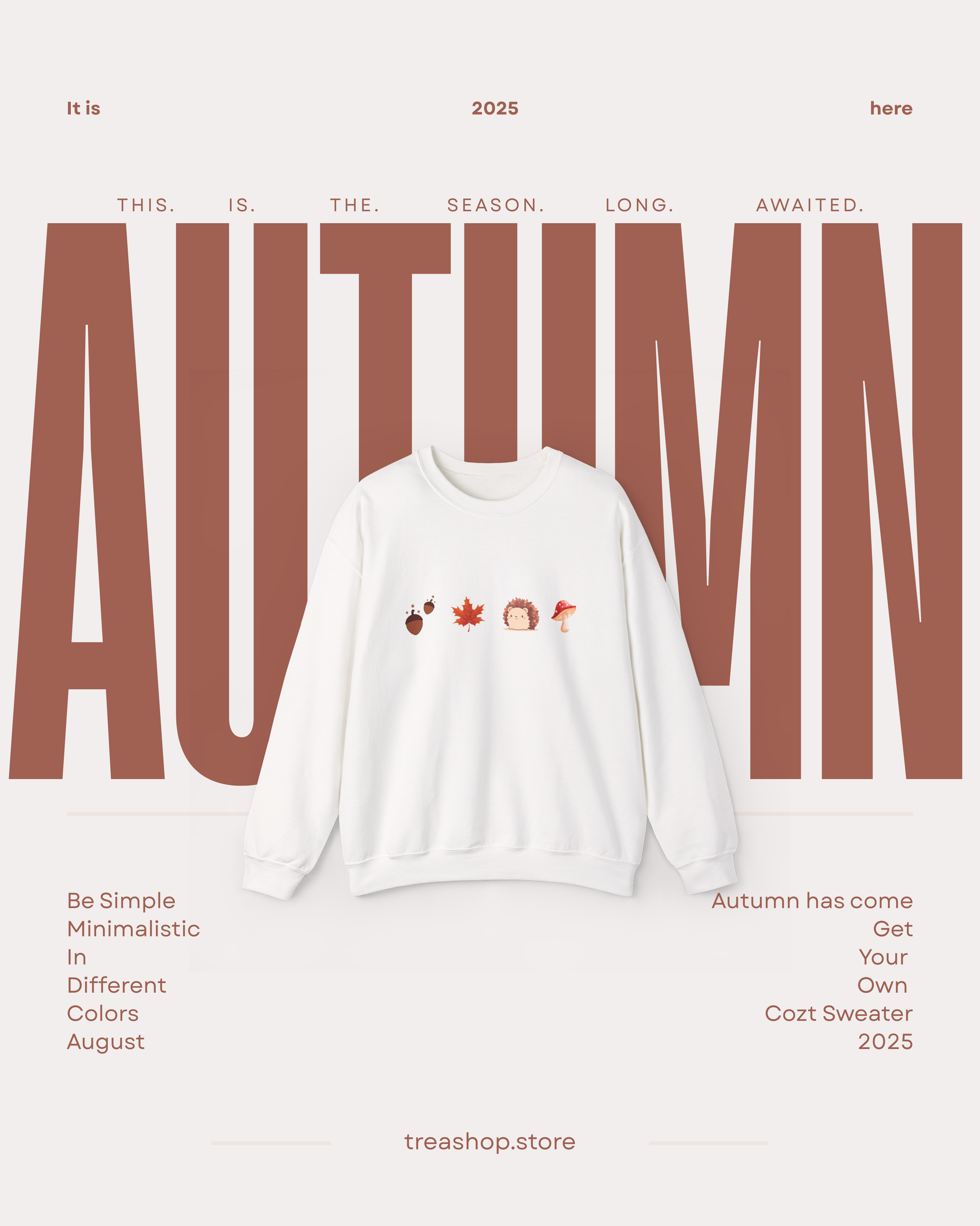 Autumn Vibes Unisex Crewneck Sweatshirt, Fall Fashion Cozy Sweater Gift