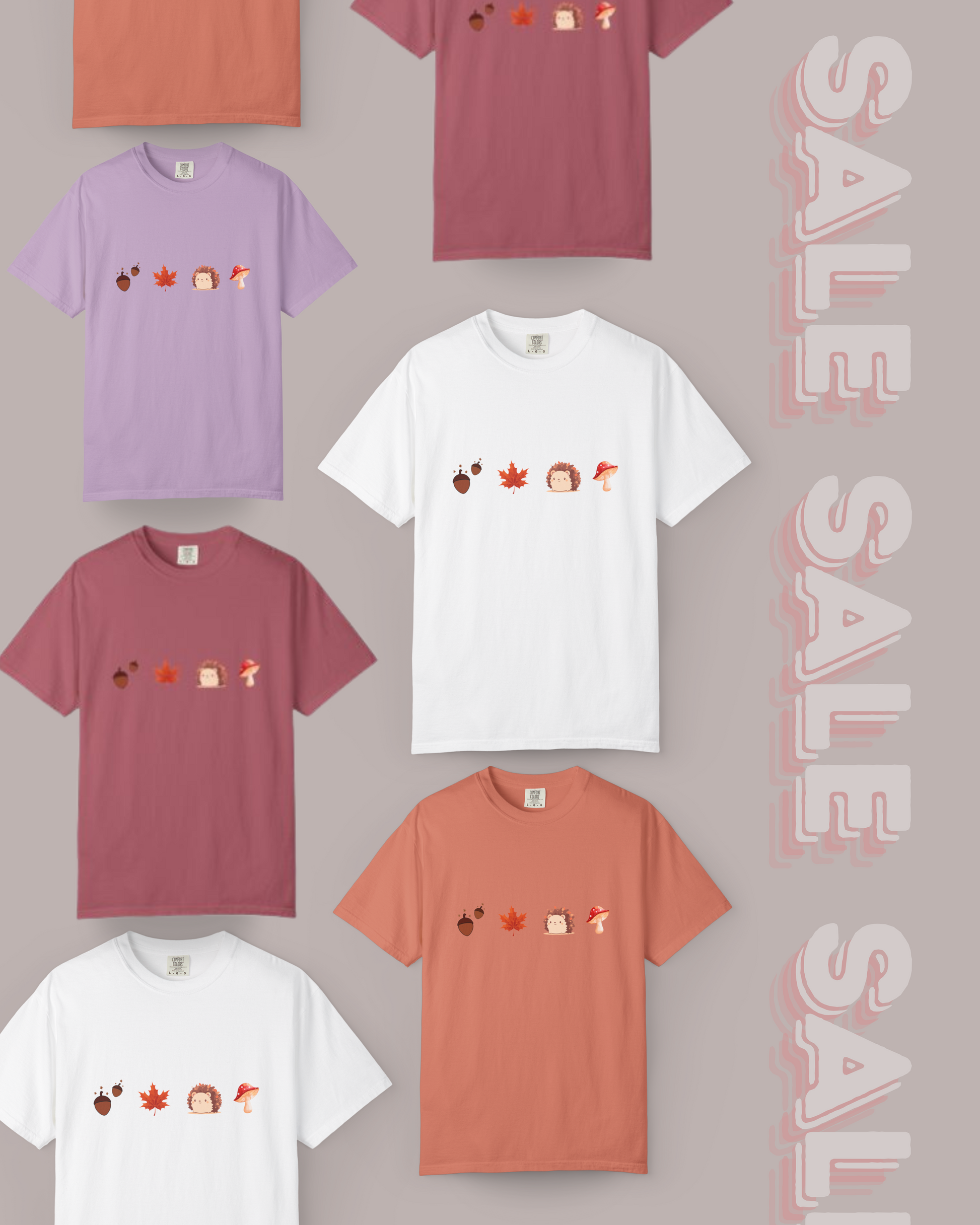 Autumn Vibes T-Shirt - Unisex Garment-Dyed Tee with Cute Hedgehog Design