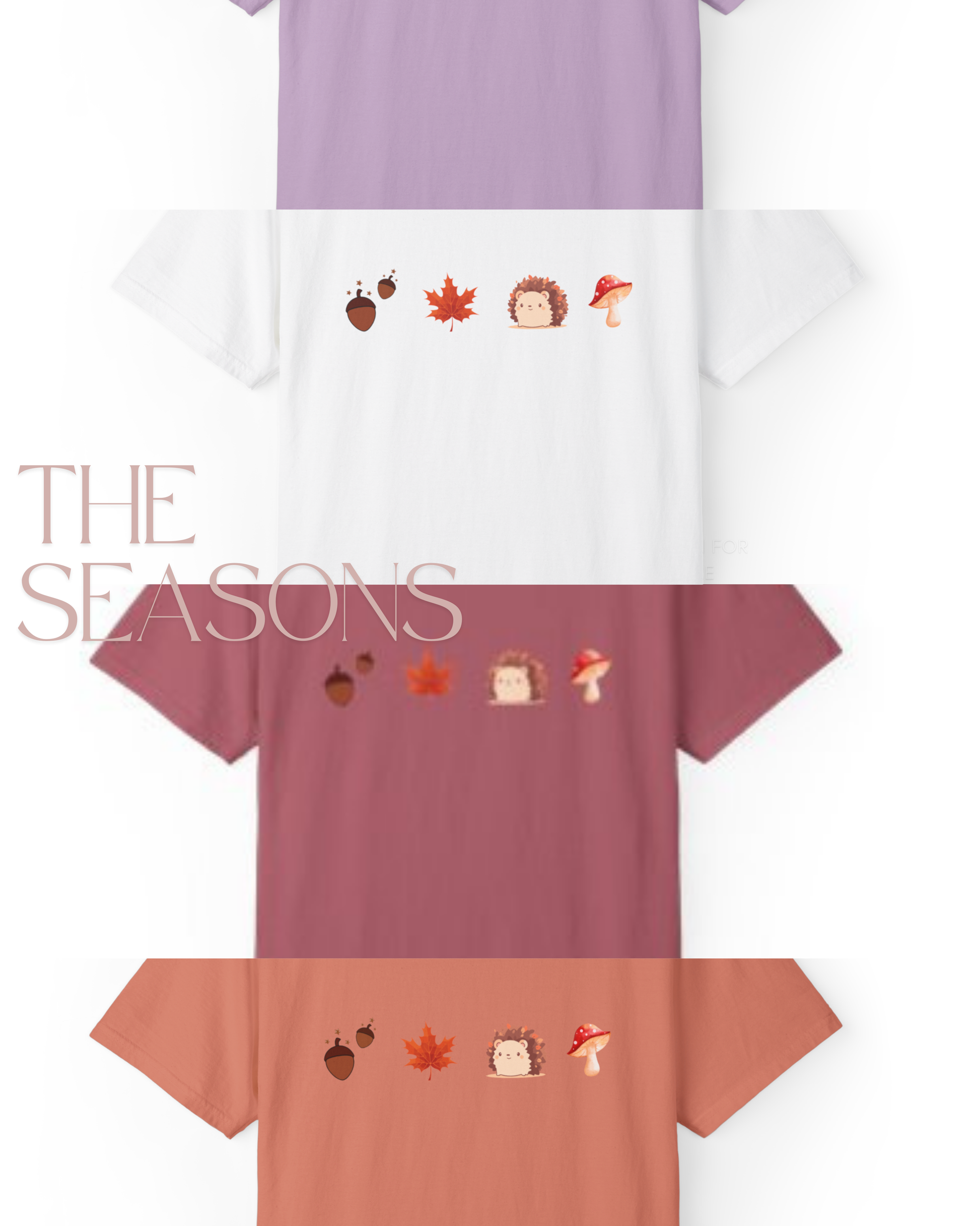 Autumn Vibes T-Shirt - Unisex Garment-Dyed Tee with Cute Hedgehog Design