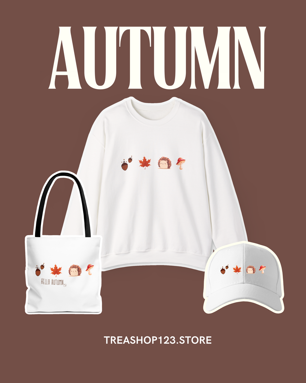 Autumn Themed Tote Bag | Eco-Friendly Shopping Bag