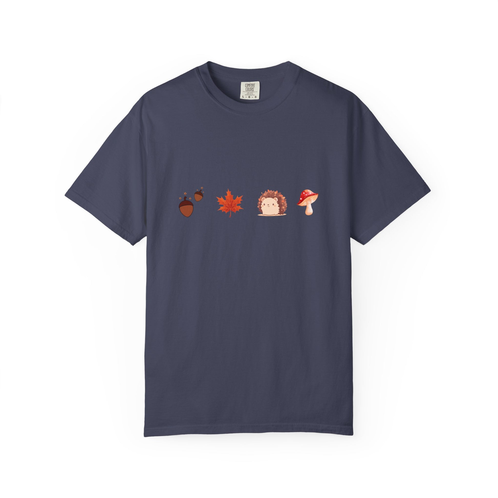 Autumn Vibes T-Shirt - Unisex Garment-Dyed Tee with Cute Hedgehog Design