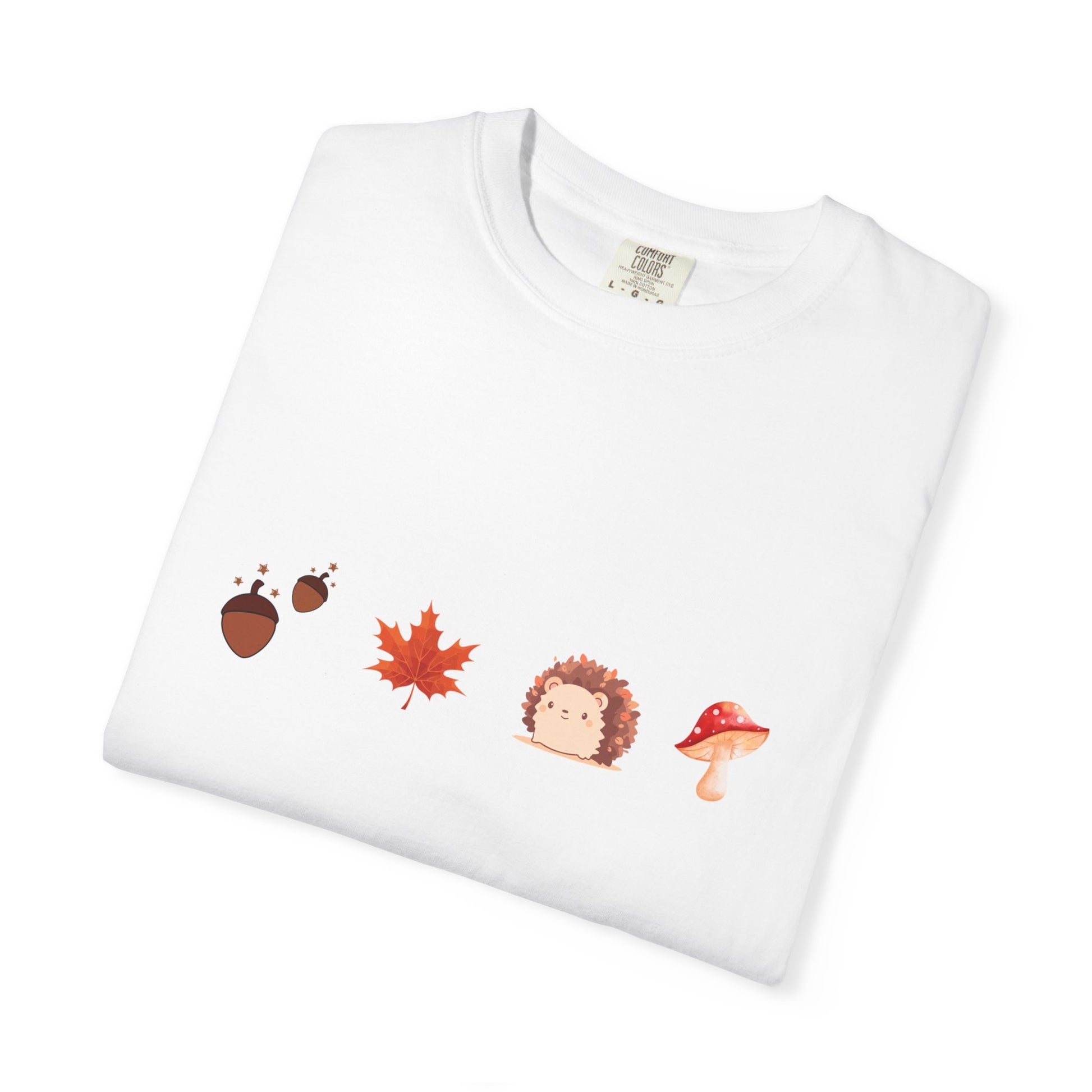 Autumn Vibes T-Shirt - Unisex Garment-Dyed Tee with Cute Hedgehog Design