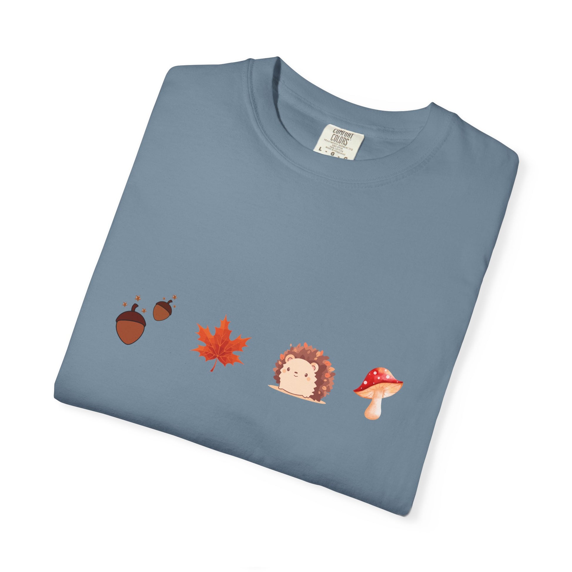 Autumn Vibes T-Shirt - Unisex Garment-Dyed Tee with Cute Hedgehog Design