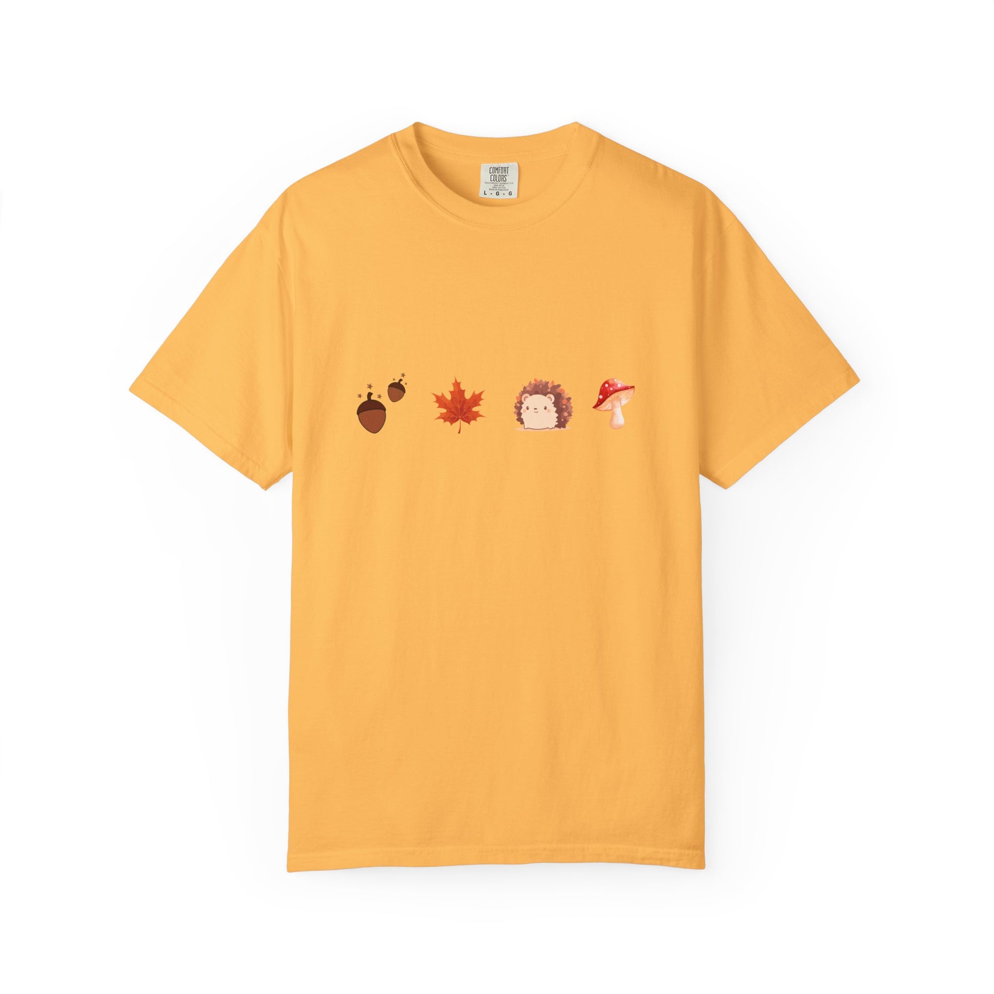 Autumn Vibes T-Shirt - Unisex Garment-Dyed Tee with Cute Hedgehog Design