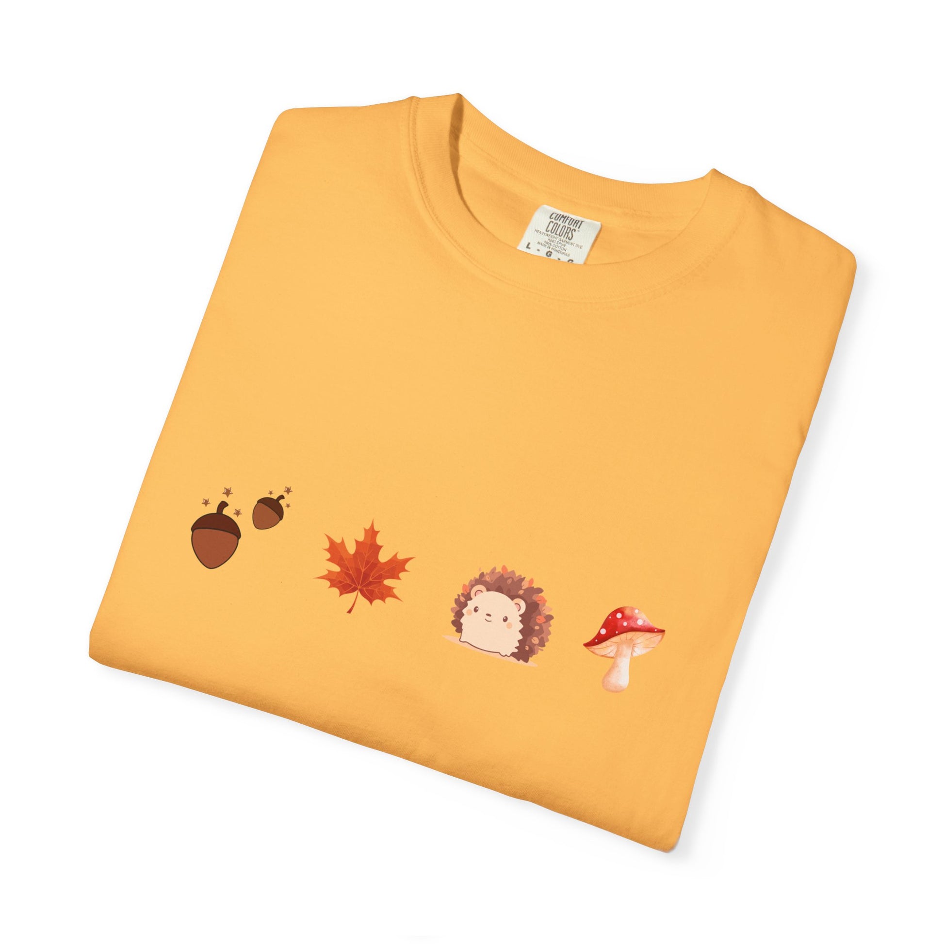 Autumn Vibes T-Shirt - Unisex Garment-Dyed Tee with Cute Hedgehog Design