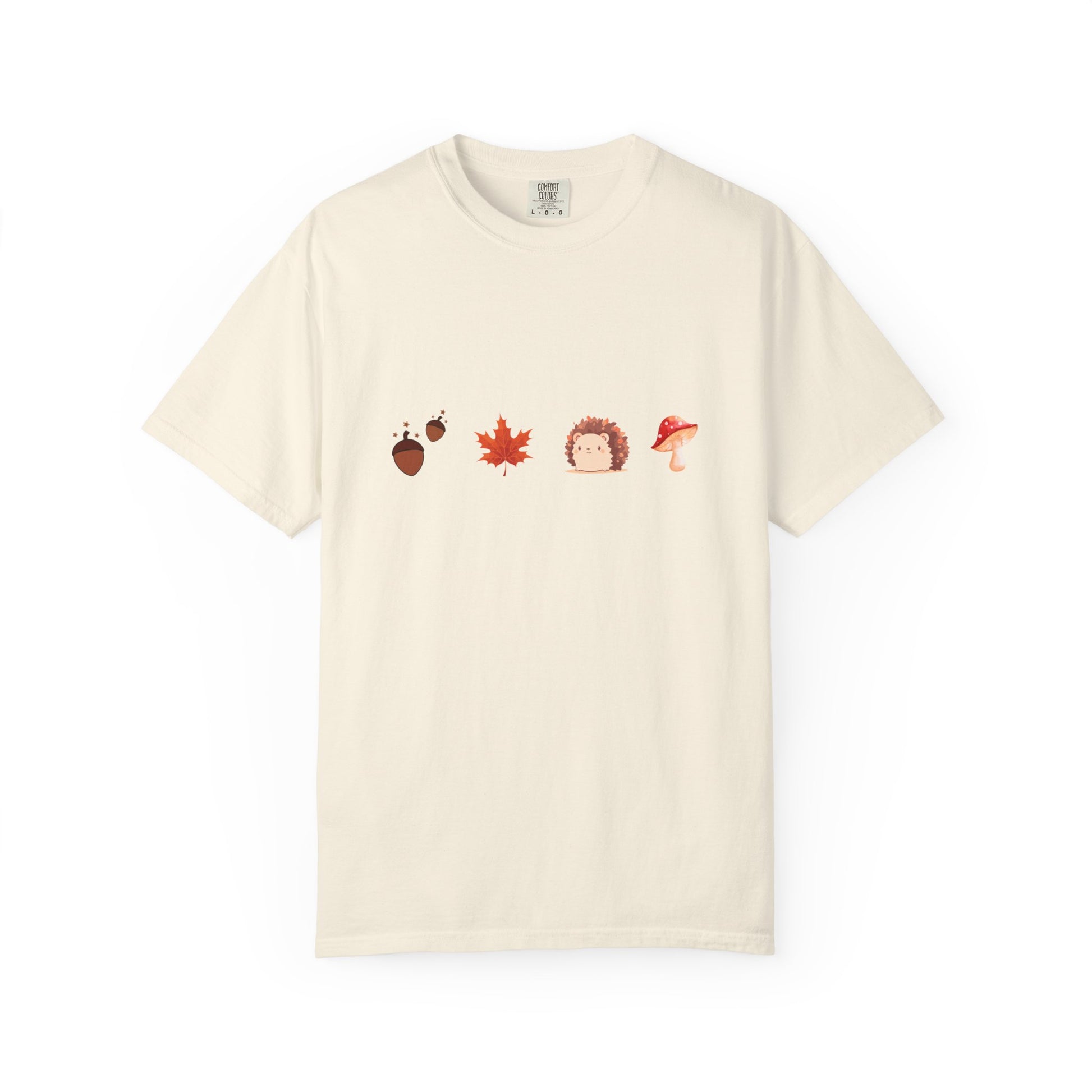 Autumn Vibes T-Shirt - Unisex Garment-Dyed Tee with Cute Hedgehog Design