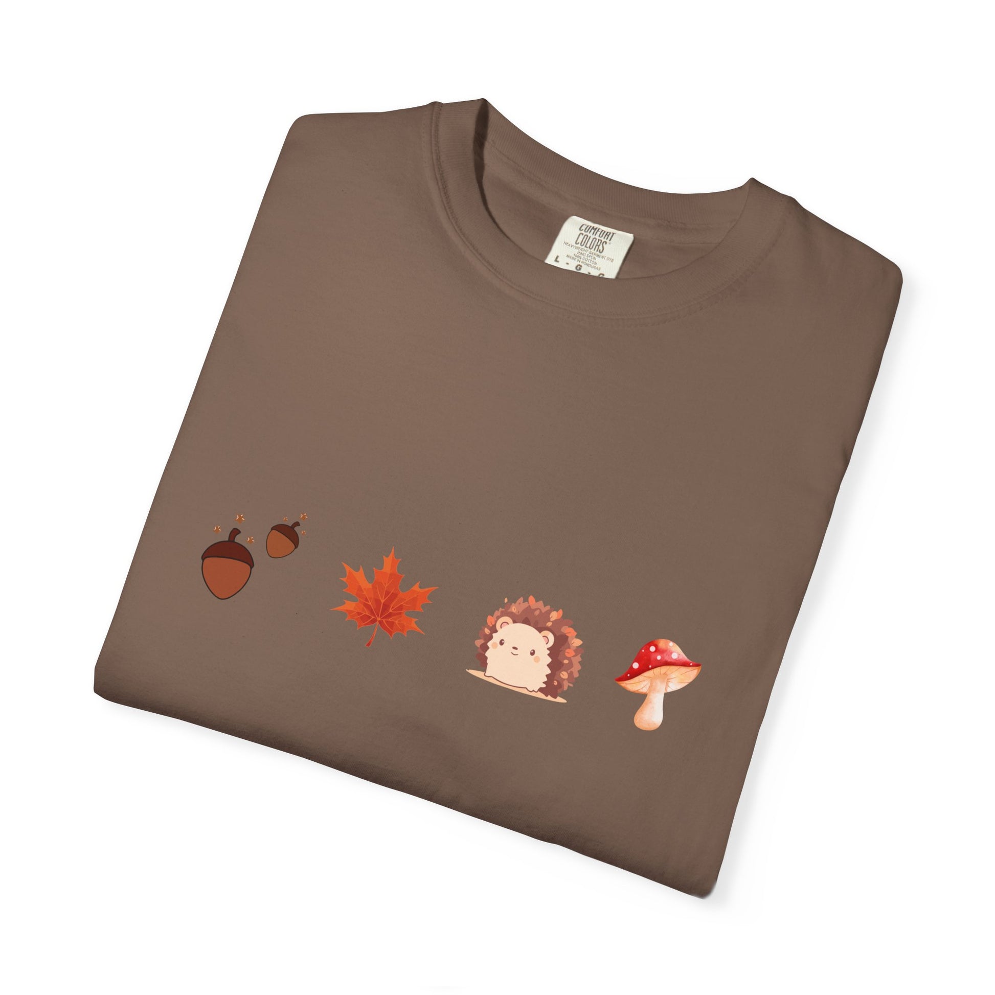 Autumn Vibes T-Shirt - Unisex Garment-Dyed Tee with Cute Hedgehog Design