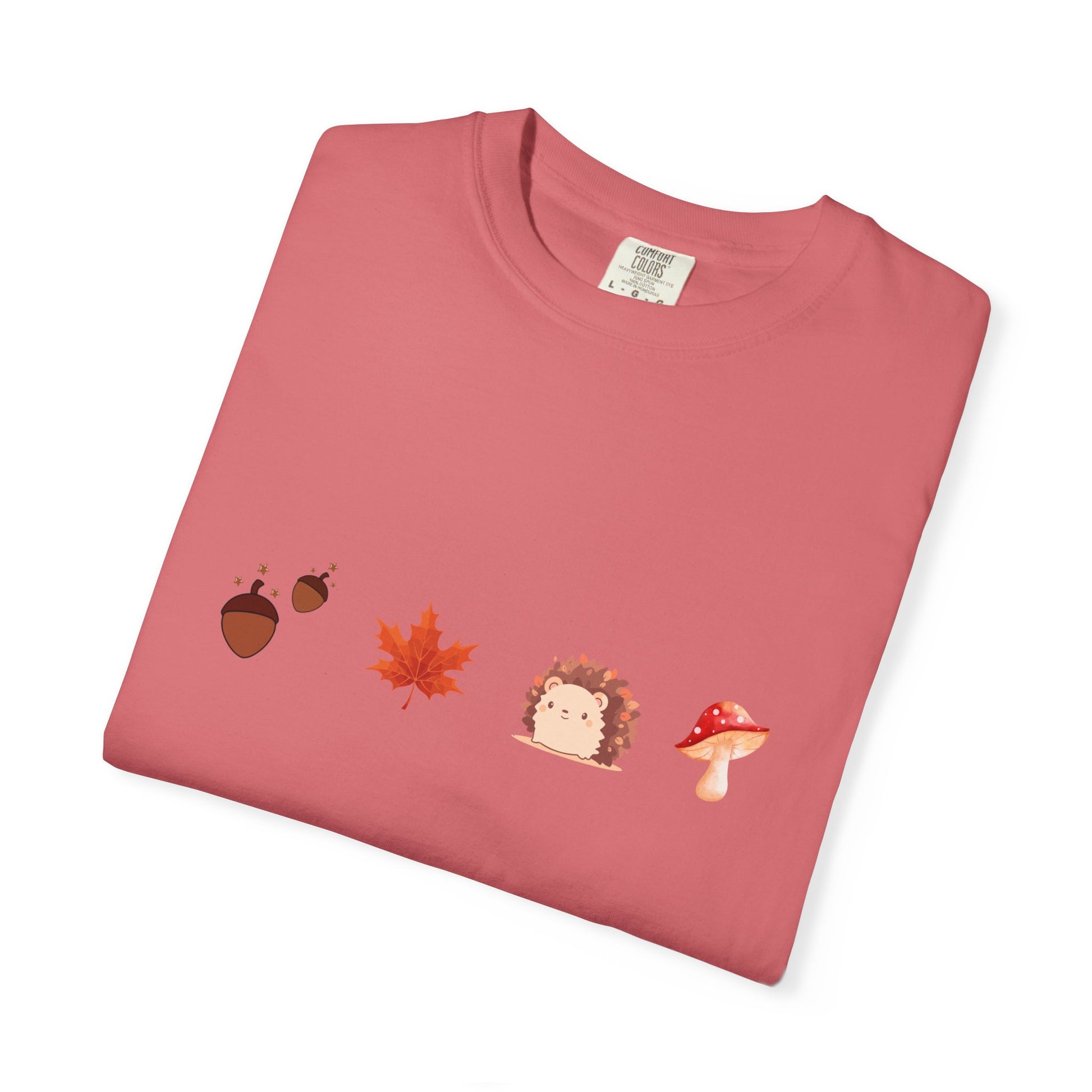 Autumn Vibes T-Shirt - Unisex Garment-Dyed Tee with Cute Hedgehog Design