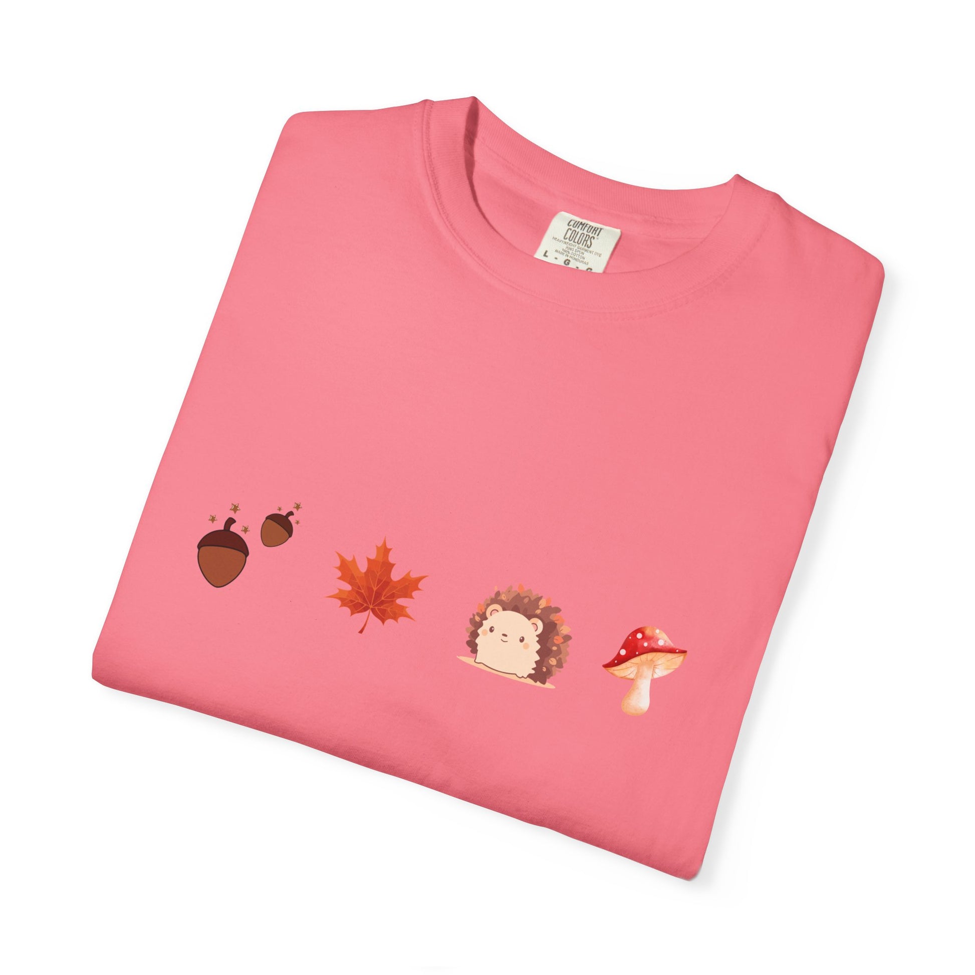 Autumn Vibes T-Shirt - Unisex Garment-Dyed Tee with Cute Hedgehog Design