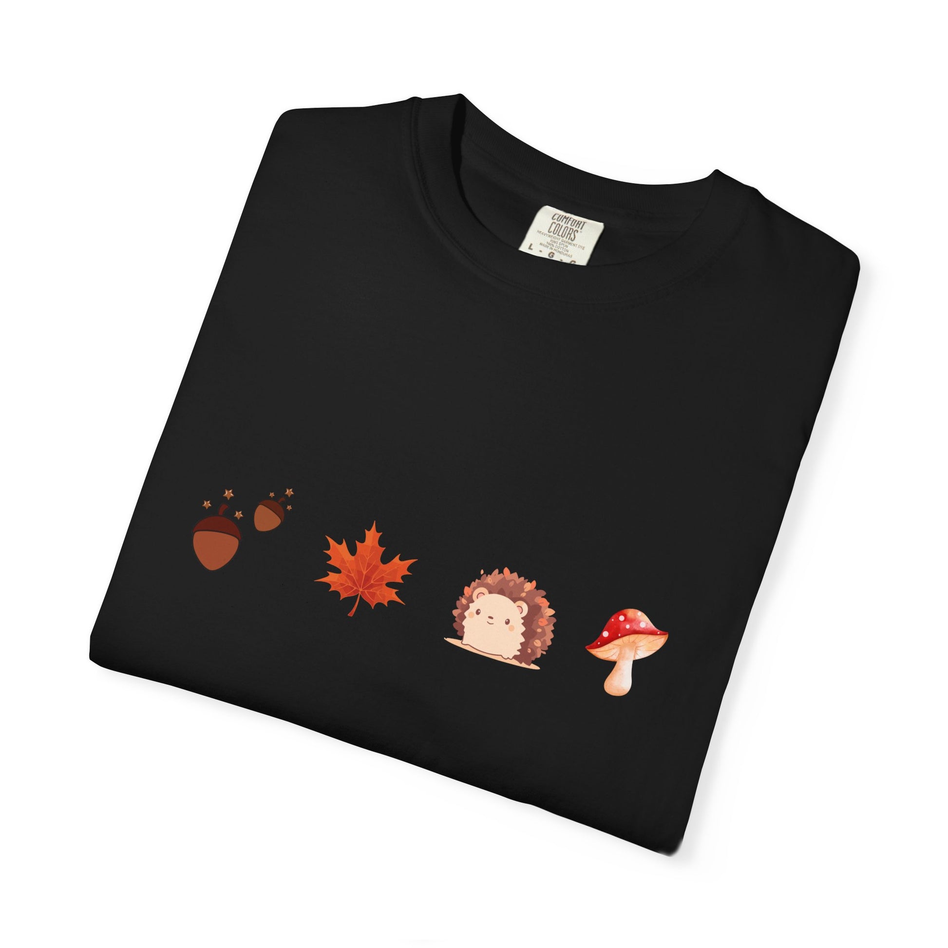 Autumn Vibes T-Shirt - Unisex Garment-Dyed Tee with Cute Hedgehog Design
